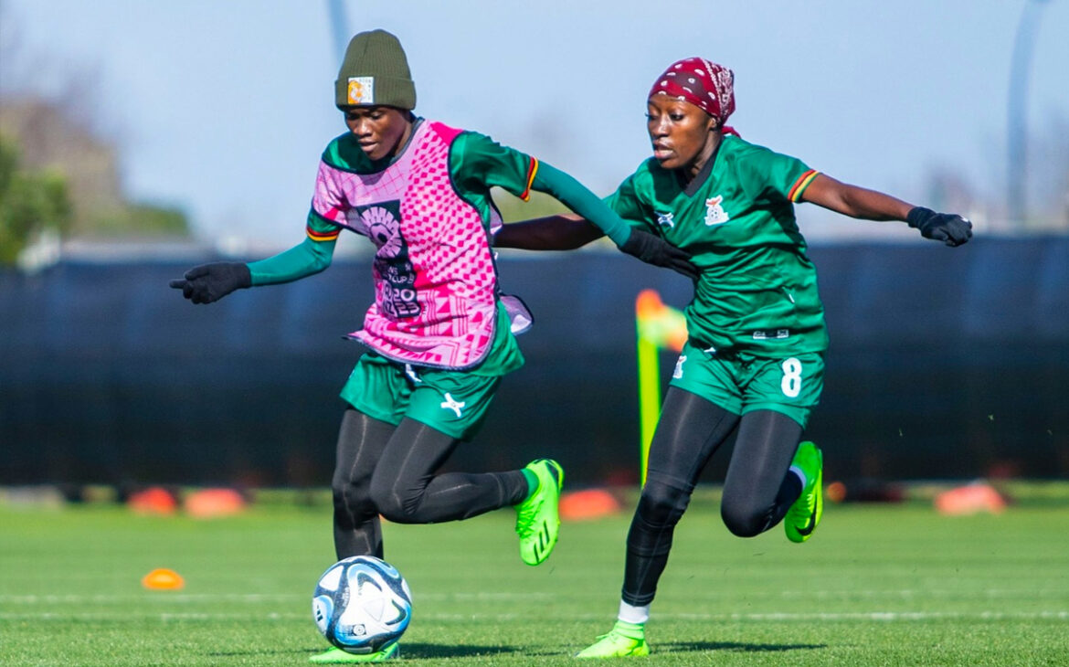 Jugadoras de Zambia durante un entrenamiento.